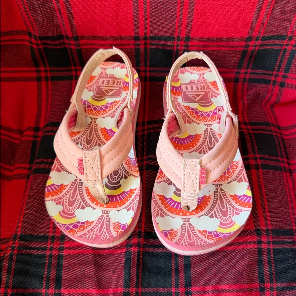 Kids Pink Patterned Flip Sandals - REEF